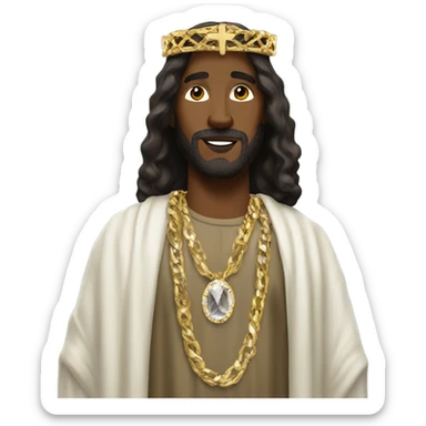 Black Jesus with some bling on sticker