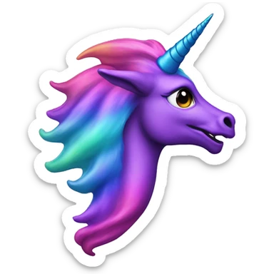 oilslick dragon unicorn horn purple pink rainbow  sticker