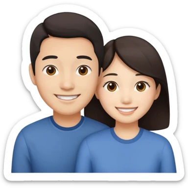 asian heterosexual couple sticker