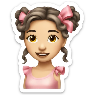 Coquette girl rosy cheeks and ribbons sticker