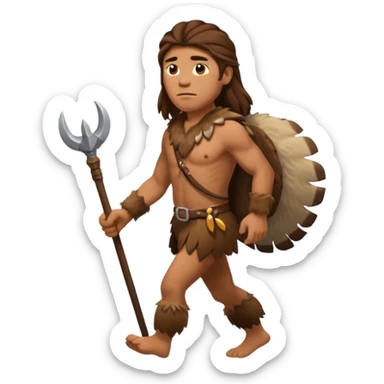 a stone age man walking full view  sticker
