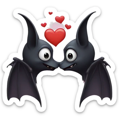 Two bats kissing sticker