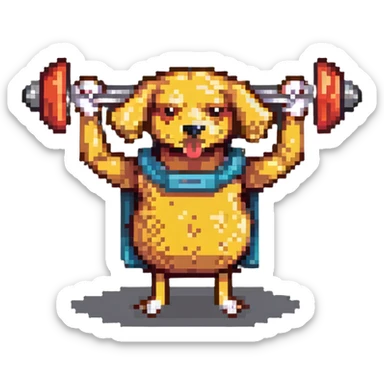 hotdog lifting weights sticker