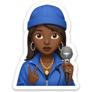 rapper woman with microphone sticker