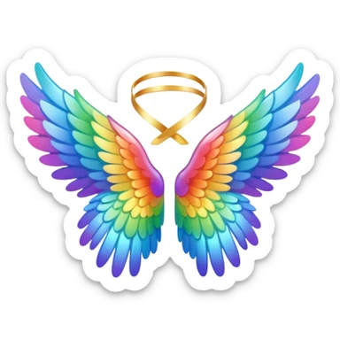  tiny small rainbow angel wings. cute tiny left and right rainbow angel wings. Only wings. sticker