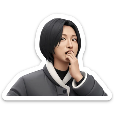 realistic girl in coat sticker