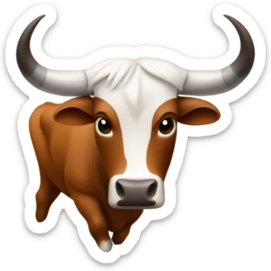 longhorn with sawed off horns sticker