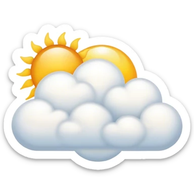 cloud with sun sticker