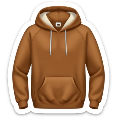 A brown hoodie no human and no zipper nothing on the fornt I like the last one  sticker