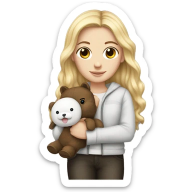 white Girl with plushy sticker