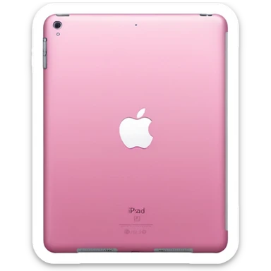 pink iPad (Apple tablet) with sleek metallic finish, minimal and modern design, soft reflections, isolated on transparent background, realistic style" sticker