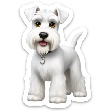 Fluffy white mini schnauzer sticker