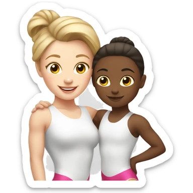 White mother and daughter gymnastics routine sticker