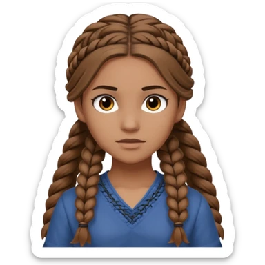 Black Annabeth Chase with brown hair in braids in a half up half down sticker