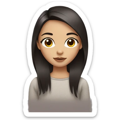 Girl with straight dark brown hair and amber eyes with long eyelashes  sticker