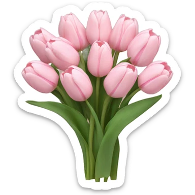 pastel pink tulip bouquet sticker