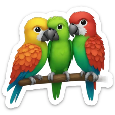 small parrots love sticker