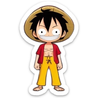 luffy standing with is scar sticker