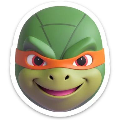 the face of the red ninja turtle in the movie Mutant Mayhem sticker