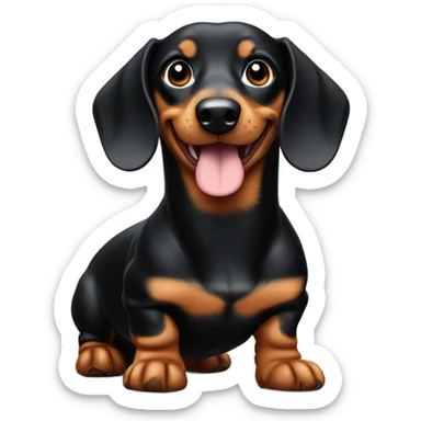 a black and tan Dachshund giving thumbs up sticker