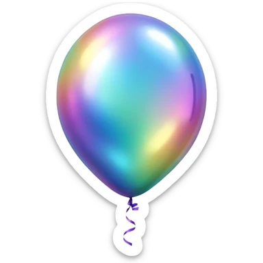 Iridescent big giant glistening glossy sparkly shiny glittery balloon  sticker