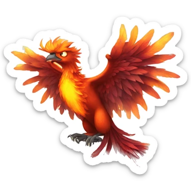 phoenix, fire bird, beautiful sticker