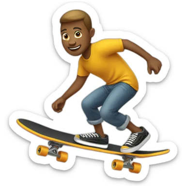 dude surfing on a skate board sticker