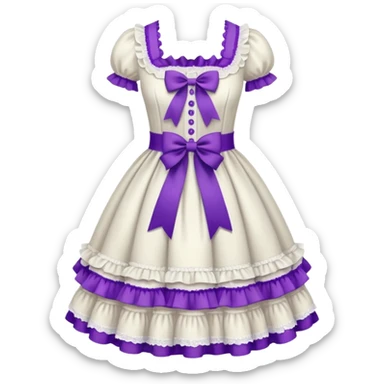 Lolita dress, white and purple sticker