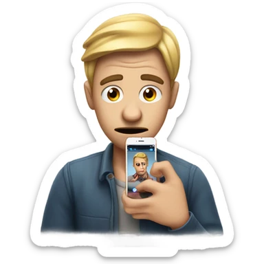 man is stressed because so many people unfollowed him on instagram sticker