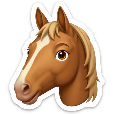 iOS looking horse mixed with a human portrait emoji sticker