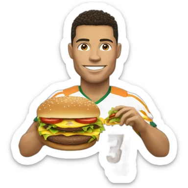 Ronaldo qui mange un triple cheeseburger sticker