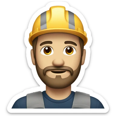 Electrician man with beard mustache brown hair and eyes  sticker