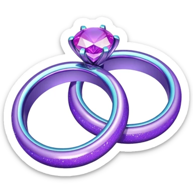 glitter purple and cian marry ring sticker