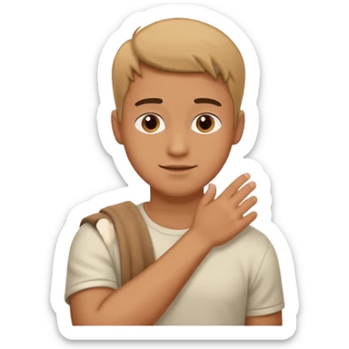 Emoji of a guy dusting off his shoulder with his hand sticker