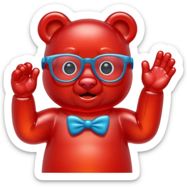 gummy bear with glassess, only head and arm sticker