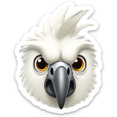 Angry cockatoo head sticker