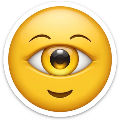 a yellow emoji eye siding sticker