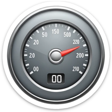 only top half of a simple design of a speedometer icon for website navigation sticker