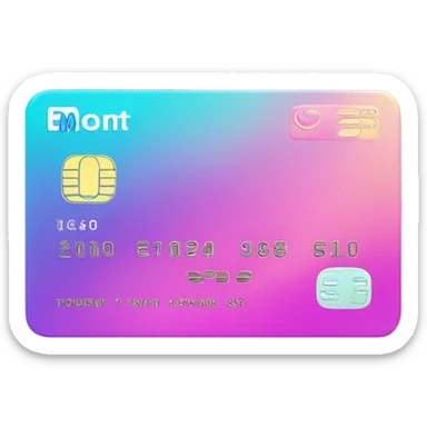 Vaporwave color themed credit card emoji, DO NOT INCLUDE NUMBERS OR TEXT sticker