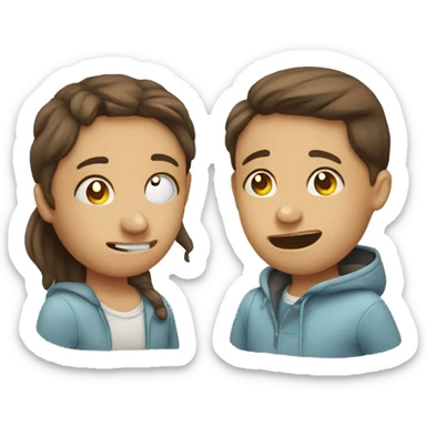 Two kids sick but happy sticker