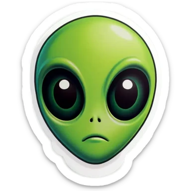 An alien emoji with a green-colored head sticker