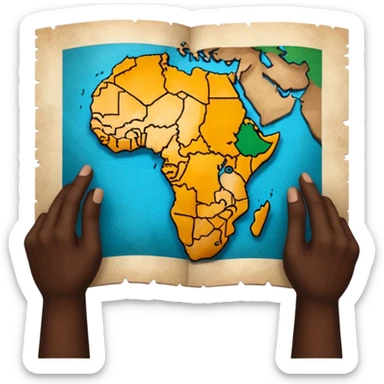 Africa in black hands sticker