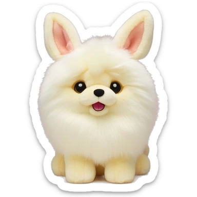Blossom cream bunny Jellycat Pomeranian  sticker