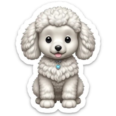 Perro french poodle mini blanco con alas sticker