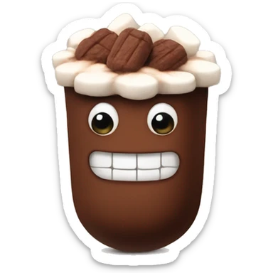 Cacao with marshmallow sticker