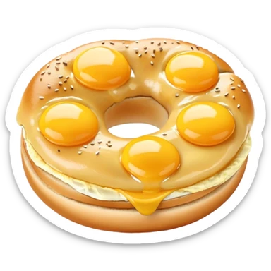 Scrambled egg on a bagel sticker