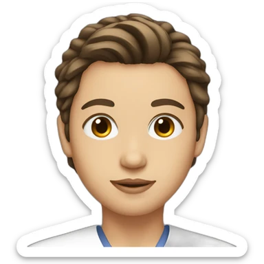 young top model, physician, brunette, shoulder hair sticker