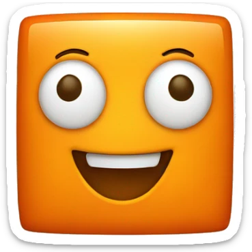 orange square with happy face sticker