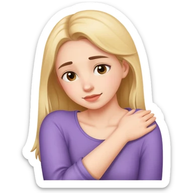 girl hugging neck sticker