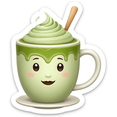 matcha latte in a cup sticker